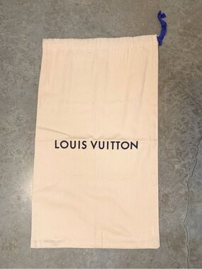 Louis Vuitton Beige Dust Bag with Blue Drawstring